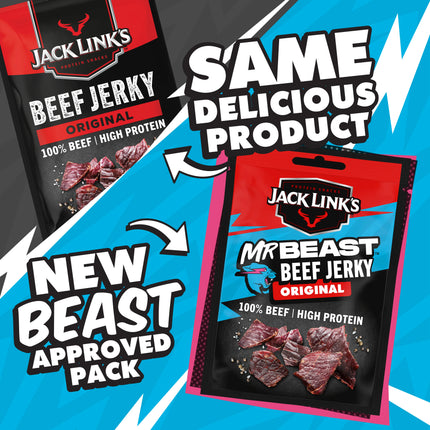 Jack Link’s x MrBeast Beef Jerky Original 40g – Snack Proteico di Manzo 100% Beef