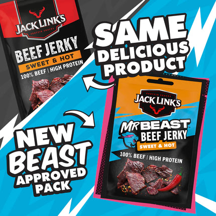 Jack Link’s x MrBeast Beef Jerky Sweet & Hot  40g –  Piccante 100% Beef