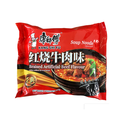 Kang Shi Fu Braised Artificial Beef Flavour 106 g – Noodles Istantanei al Gusto Manzo Brasato