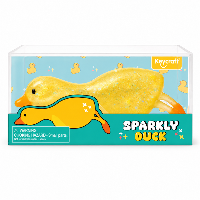 Keycraft Sparkly Squishy Duck – Weiches Anti-Stress-Sensorikspielzeug mit Glitzer