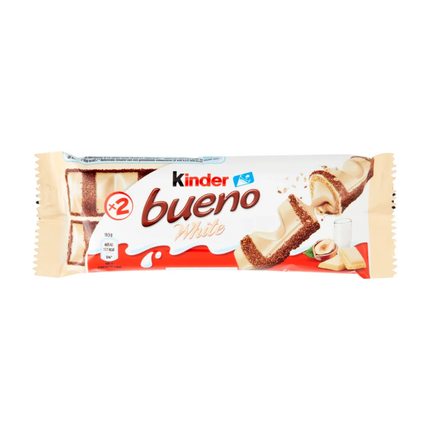 Kinder Bueno White 39 g – Wafer Croccante con Crema alla Nocciola e Cioccolato Bianco