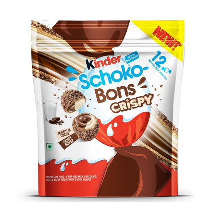 Kinder Schoko-Bons Crispy – Knusprige Milch- und Kakaopralinen 12 Stück 67.2g