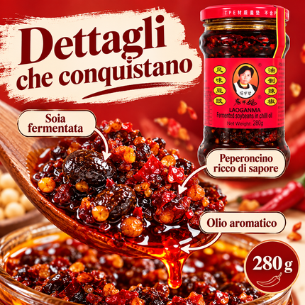 Lao Gan Ma Salsa Piccante con Fagioli Neri Fermentati 280 g