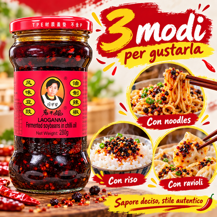 Lao Gan Ma Salsa Piccante con Fagioli Neri Fermentati 280 g