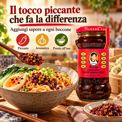 Lao Gan Ma Salsa Piccante con Fagioli Neri Fermentati 280 g