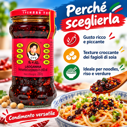 Lao Gan Ma Salsa Piccante con Fagioli Neri Fermentati 280 g