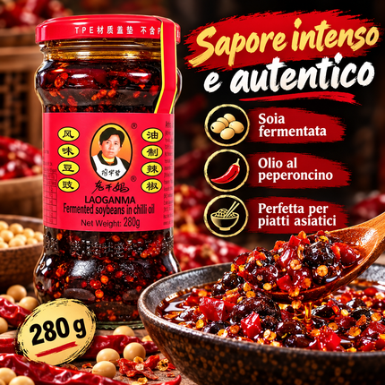 Lao Gan Ma Salsa Piccante con Fagioli Neri Fermentati 280 g