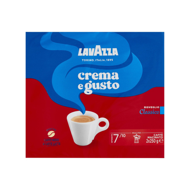 Lavazza Crema e Gusto Classico Risveglio Ground Coffee 2 x 250 g (500 g)