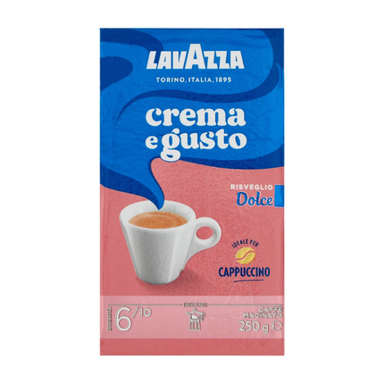 Lavazza Crema e Gusto Risveglio Dolce Caffè Macinato 250 g – Intensità 6/10 per Moka