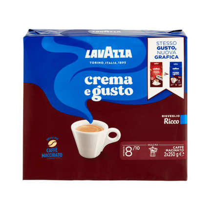 Lavazza Crema e Gusto Risveglio Ricco Caffè Macinato 2 x 250 g (500 g)