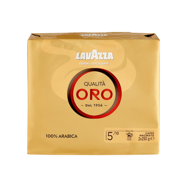 Lavazza Qualità Oro Ground Coffee 2 x 250 g (500 g) – 100% Arabica