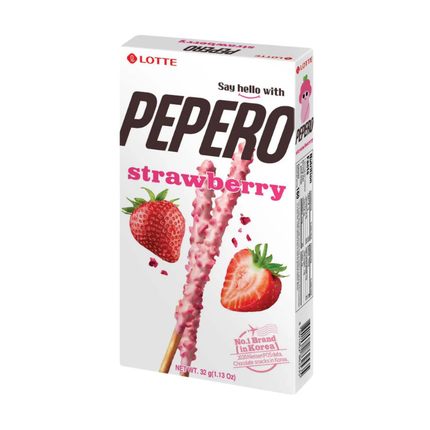 Lotte Pepero Strawberry 32g – Biscotti Stick Ricoperti alla Fragola