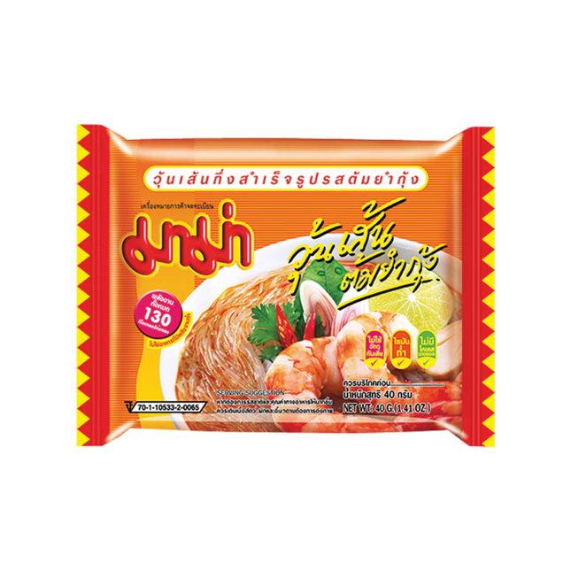 MAMA Glass Noodles Tom Yum Kung – Vermicelli di Fagiolo Mungo al Tom Yum con Gamberetti 40 g