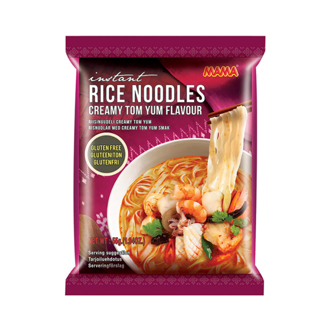 MAMA Instant Rice Noodles Creamy Tom Yum – Noodles di Riso Tom Yum Cremoso Senza Glutine 55 g
