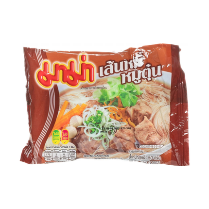 MAMA Instant Rice Vermicelli Minced Pork – Vermicelli di Riso Istantanei al Maiale Macinato 50 g
