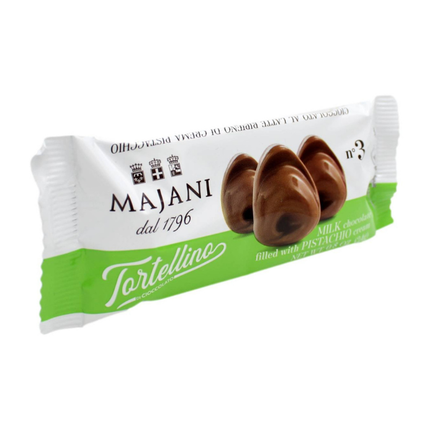 Majani Tortellino di Cioccolato al Latte Ripieno al Pistacchio 24g