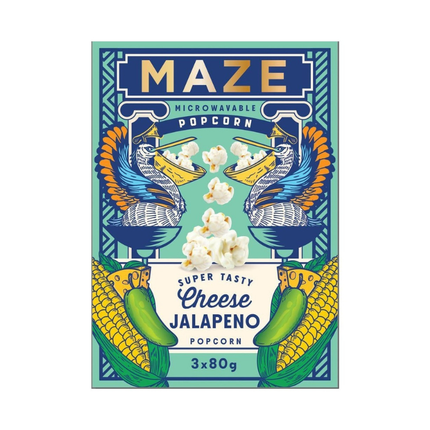 Maze Popcorn Microonde Cheese Jalapeno 3x80g (240g)