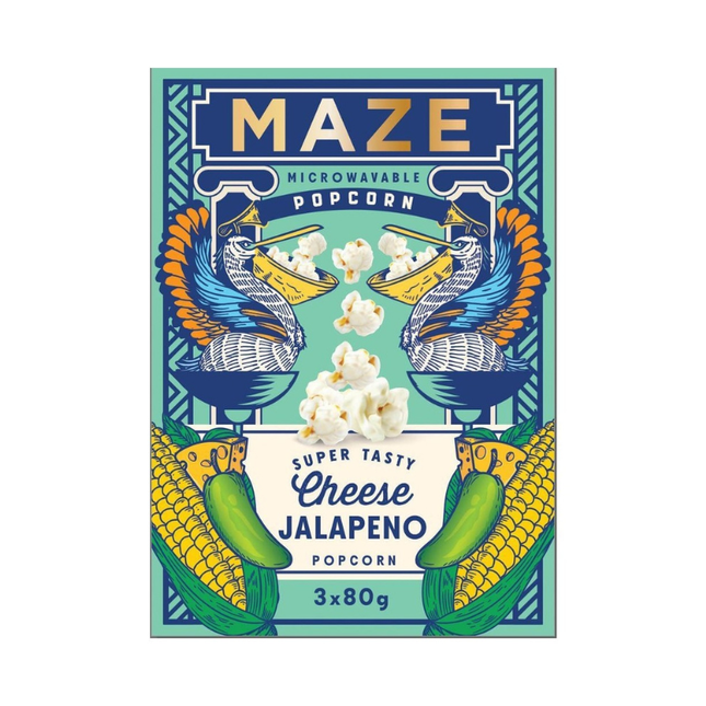 Maze Popcorn Microonde Cheese Jalapeno 3x80g (240g)