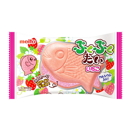 Meito Puku Puku Tai Strawberry – Snack Giapponese al Cioccolato alla Fragola 16.5g