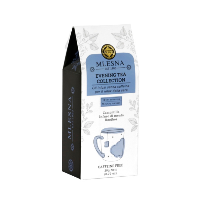 Mlesna Evening Tea Collection – Assortimento di Infusi Senza Caffeina 15 Filtri (30 g)