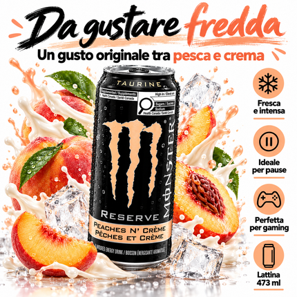 Monster Reserve – Peaches N' Creme – 473 ml