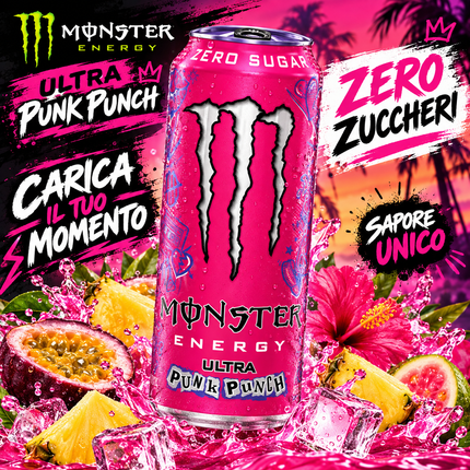 Monster Ultra Punk Punch Zero Zucker 473 ml