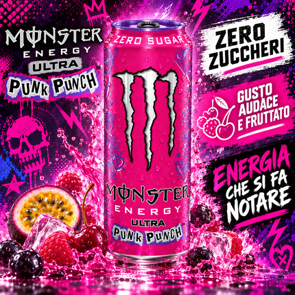 Monster Ultra Punk Punch Zero Zucker 473 ml