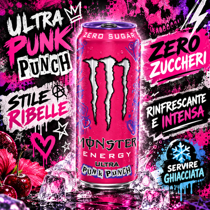 Monster Ultra Punk Punch Zero Zucker 473 ml