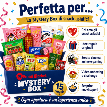Asiatische Snack Mystery Box – 15 Überraschungs-Snacks