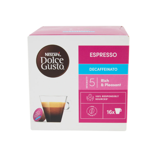 Nescafé Dolce Gusto Decaffeinated Espresso Capsules Compatible with Nescafé Dolce Gusto – 16 Capsules (88 g)