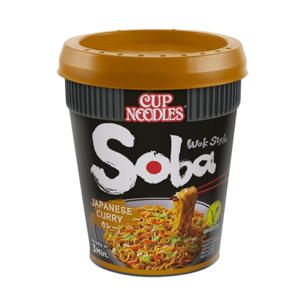 Nissin Cup Noodles Soba Japanese Curry 90 g – Wok Style Nudeln mit japanischem Curry