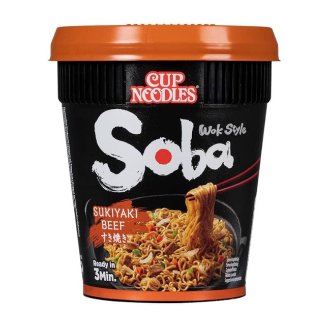 Nissin Soba Wok Style Sukiyaki Beef – Instant Noodles with Beef 90g