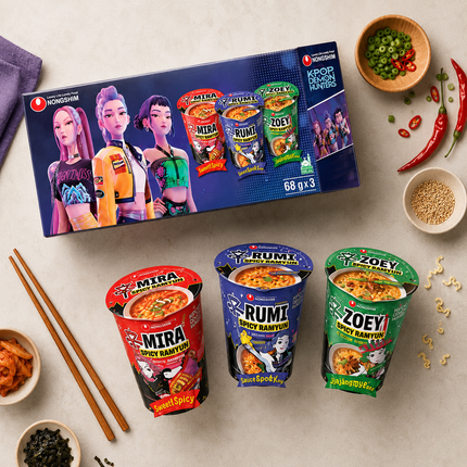 Nongshim KPop Demon Hunters Spicy Ramyun – 3 Geschmacksrichtungen Set 3 × 68 g