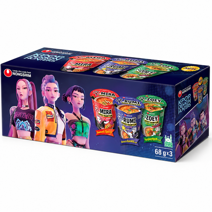 Nongshim KPop Demon Hunters Spicy Ramyun – 3 Geschmacksrichtungen Set 3 × 68 g