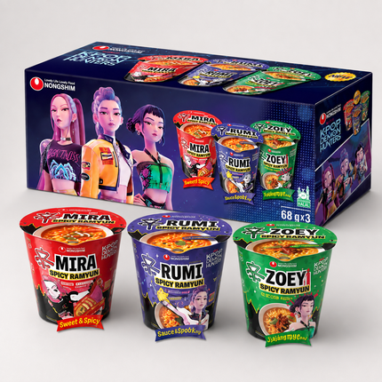 Nongshim KPop Demon Hunters Spicy Ramyun – 3 Geschmacksrichtungen Set 3 × 68 g