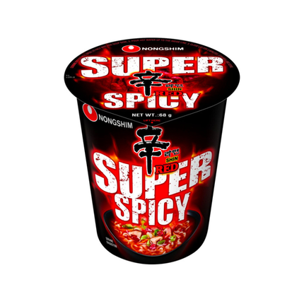 Nongshim Shin Red Super Spicy Cup – Koreanische Extra Scharfe Ramen 68 g