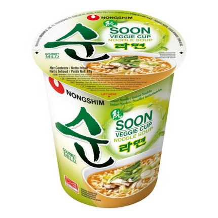 Nongshim Soon Veggie Noodle Soup Cup 67 g – Ramen Coreano Vegetariano in Bicchiere