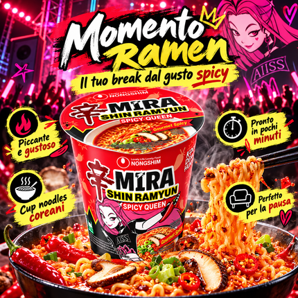 Nongshim – Shin Ramyun KPop Demon Hunters Mira Spicy Queen Cup – 68 g