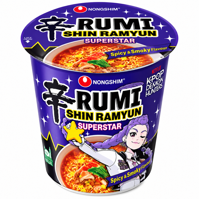 农心 – 新辣面 KPop 恶魔猎人 Rumi 超级巨星杯面 – 68克