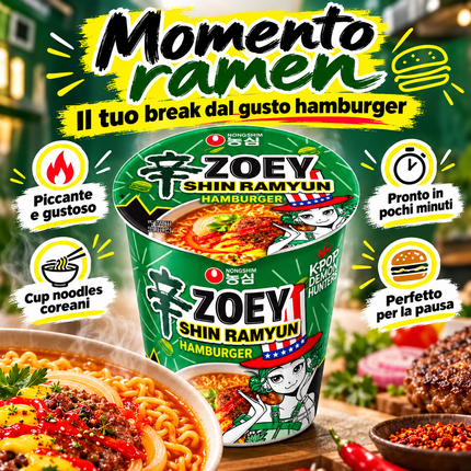 Nongshim – Shin Ramyun KPop Demon Hunters Zoey Burger Hero Cup – 68 g