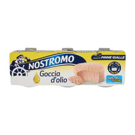 Nostromo Goccia d'Olio Tonno al Naturale con Goccia di Olio 3 x 65 g