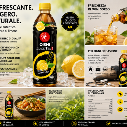 Oishi Black Tea Lemon Ice Tea 500ml
