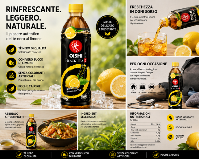 Oishi Black Tea Lemon Ice Tea 500ml