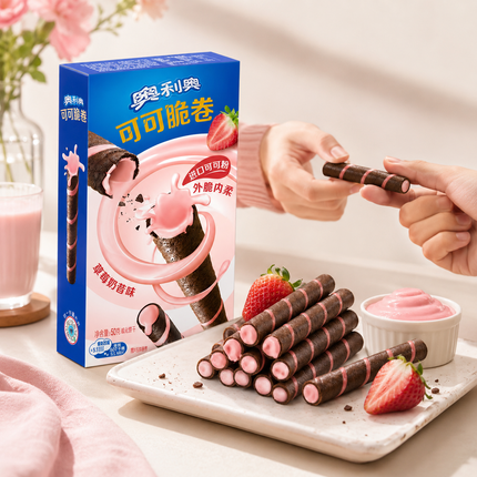 Oreo Cocoa Crispy Rolls Gusto Frullato alla Fragola – 50 g