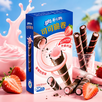 Oreo Cocoa Crispy Rolls Gusto Frullato alla Fragola – 50 g