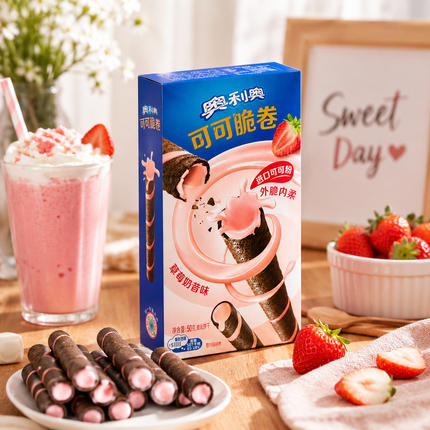 Oreo Cocoa Crispy Rolls Gusto Frullato alla Fragola – 50 g