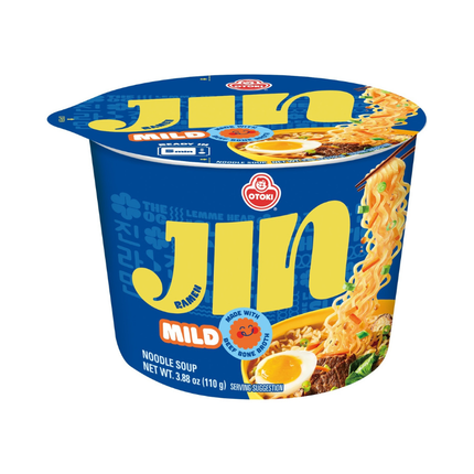 Ottogi Jin Ramen Mild Cup – Noodles Istantanei Coreani Gusto Delicato 110 g