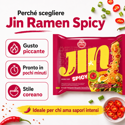 Ottogi Jin Ramen Spicy 120g – Koreanische scharfe Instant-Nudeln