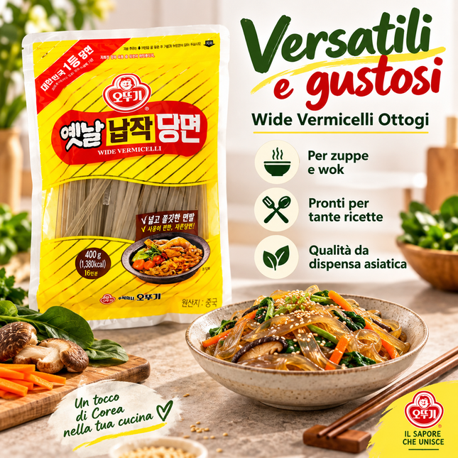 Ottogi Wide Vermicelli – Wide Sweet Potato Vermicelli 400g