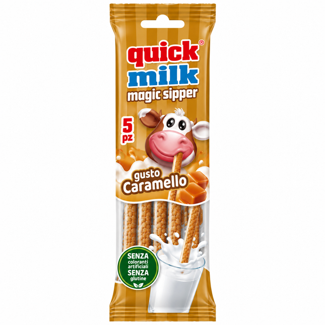 Quick Milk Magic Sipper Karamell – Aromatisierte Trinkhalme 30 g